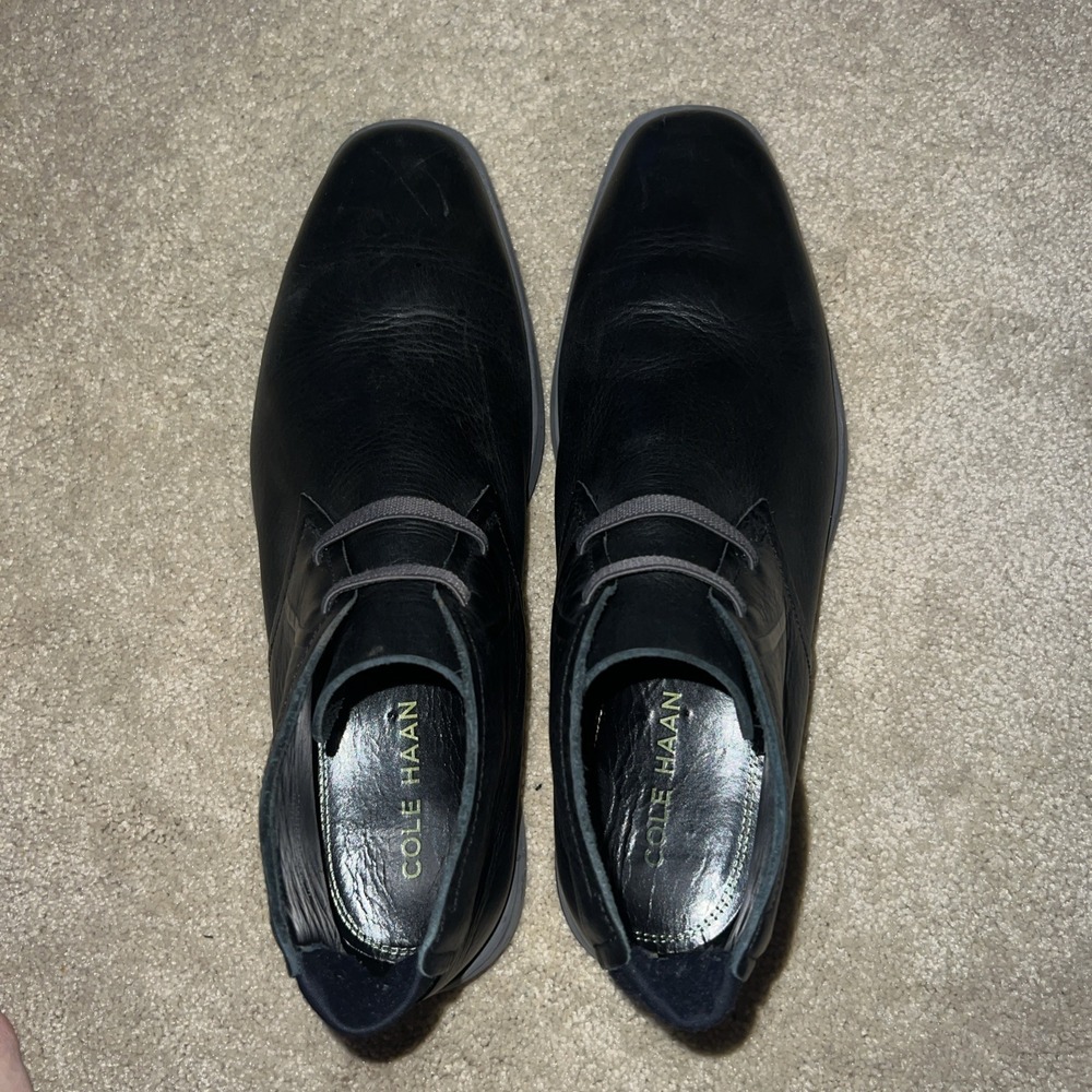 Cole Haan Ledley Chukka Boot Mens 10 M Black Leather Ankle Shoes C08515